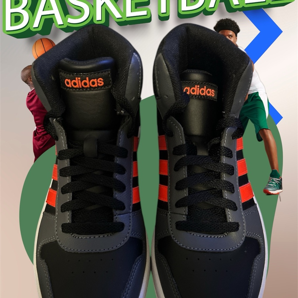 Adidas Black and Orange High-Tops